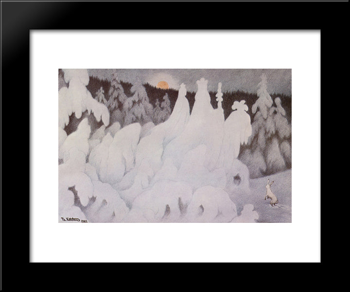The Forest Court 20x24 Black Modern Wood Framed Art Print Poster by Kittelsen, Theodor Severin