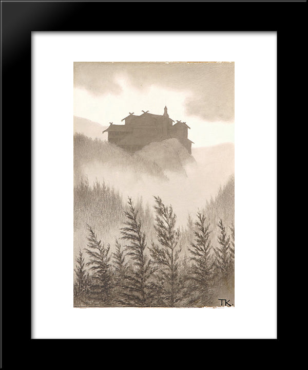 Til Den Groenne Ridder 20x24 Black Modern Wood Framed Art Print Poster by Kittelsen, Theodor Severin