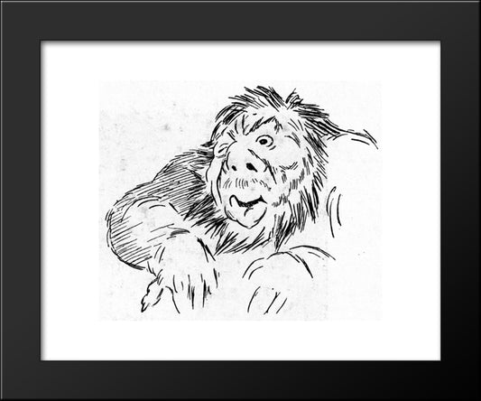 Trollstudie 20x24 Black Modern Wood Framed Art Print Poster by Kittelsen, Theodor Severin