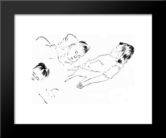 Tulla Sleeping 20x24 Black Modern Wood Framed Art Print Poster by Kittelsen, Theodor Severin