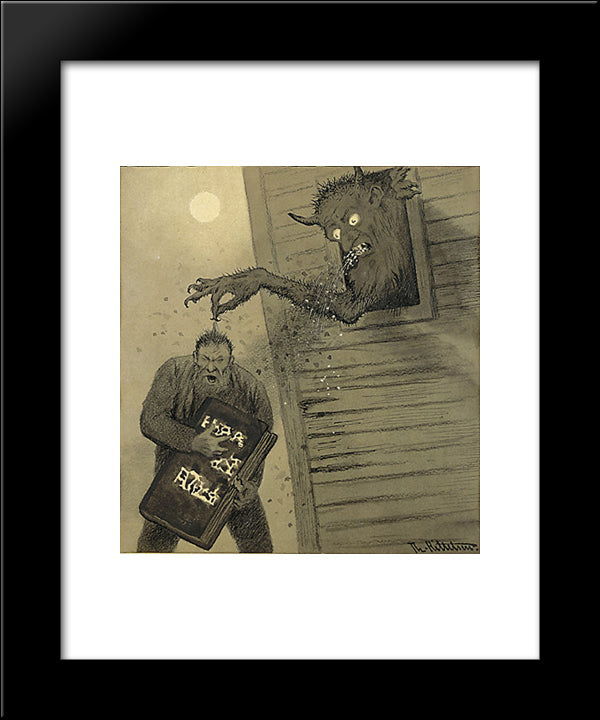 Unknown Title 20x24 Black Modern Wood Framed Art Print Poster by Kittelsen, Theodor Severin