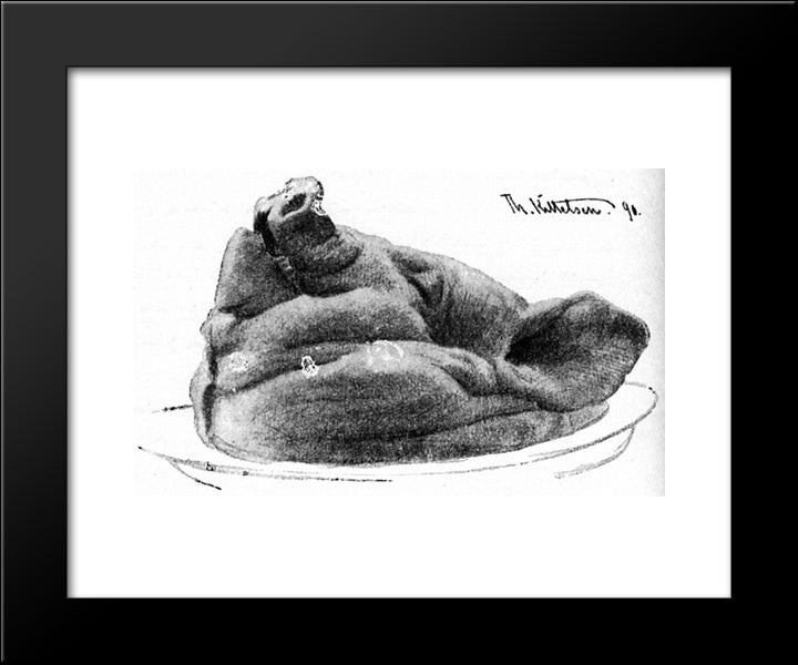 Vaart Foerste Syltehode 20x24 Black Modern Wood Framed Art Print Poster by Kittelsen, Theodor Severin