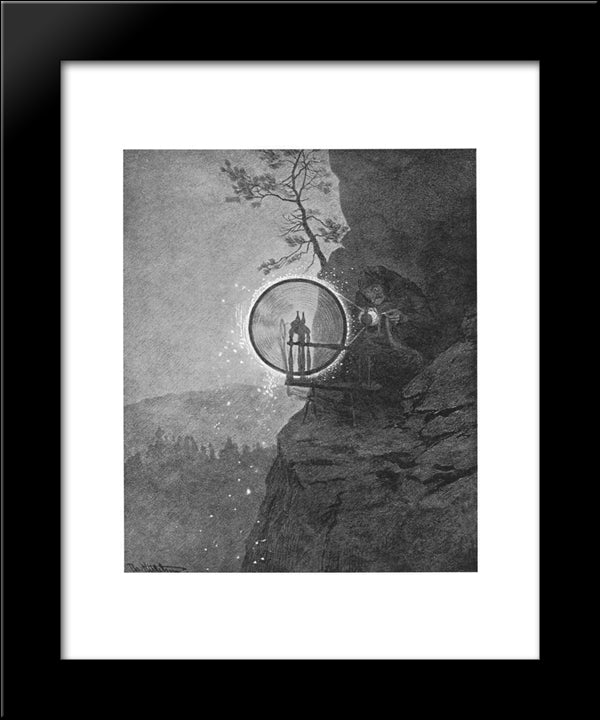 Witch 20x24 Black Modern Wood Framed Art Print Poster by Kittelsen, Theodor Severin