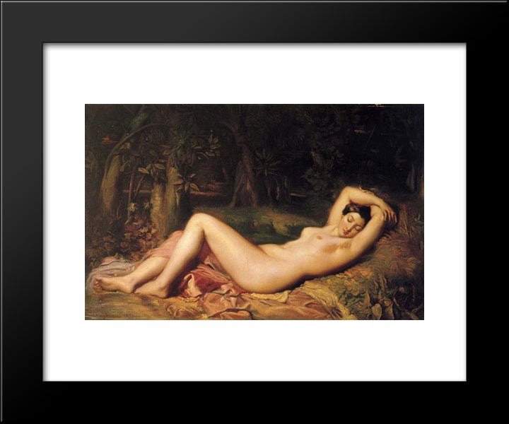 Baigneuse Endormie 20x24 Black Modern Wood Framed Art Print Poster by Chasseriau, Theodore