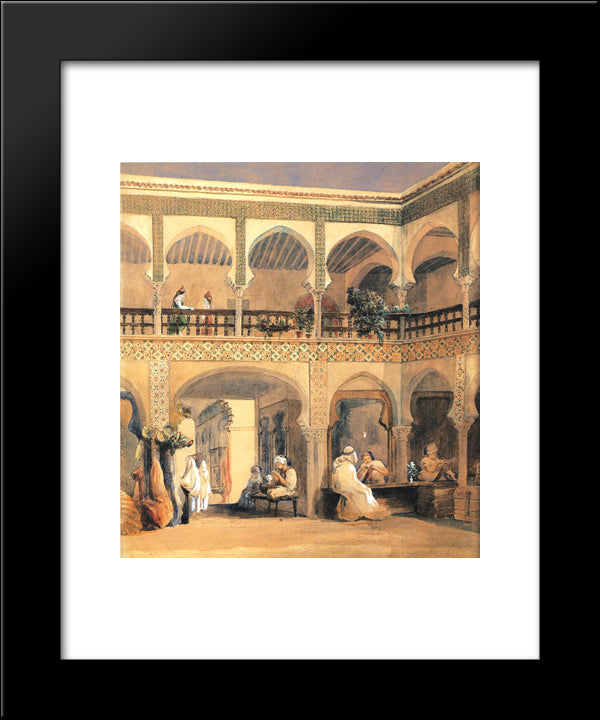 Bazaar In Orleans 20x24 Black Modern Wood Framed Art Print Poster by Chasseriau, Theodore
