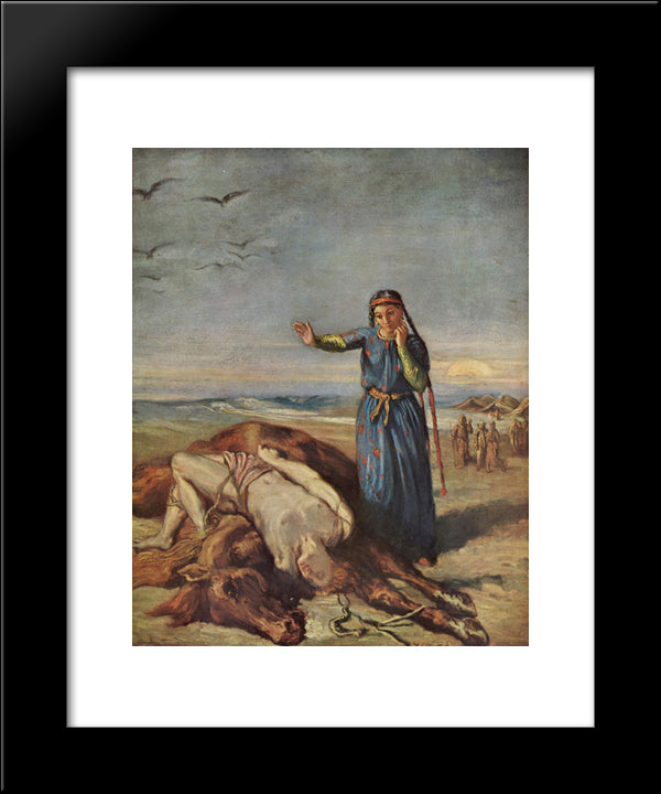 Cossack Girl At Mazeppa 'S Body 20x24 Black Modern Wood Framed Art Print Poster by Chasseriau, Theodore