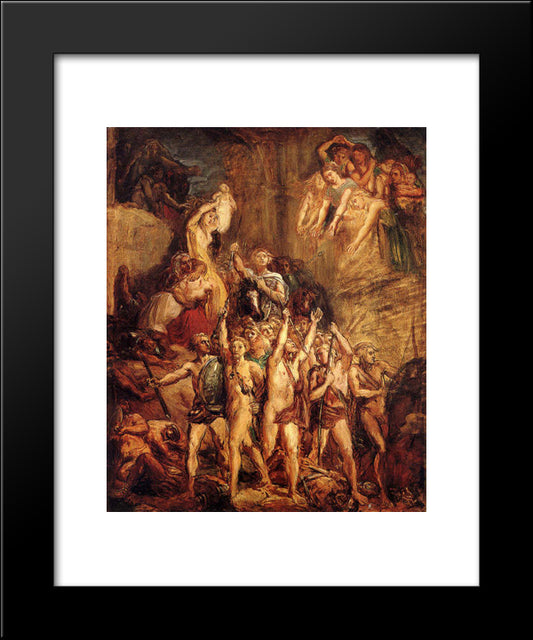 La Defense Des Gaules 20x24 Black Modern Wood Framed Art Print Poster by Chasseriau, Theodore