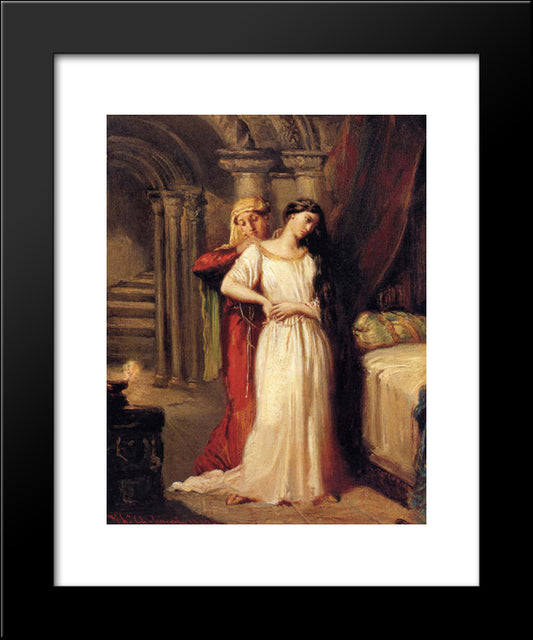 Le Coucher De Desdemone 20x24 Black Modern Wood Framed Art Print Poster by Chasseriau, Theodore