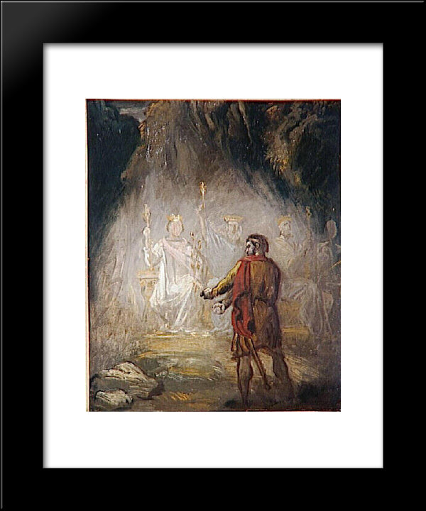 Macbeth, The Apparition Of The Kings 20x24 Black Modern Wood Framed Art Print Poster by Chasseriau, Theodore