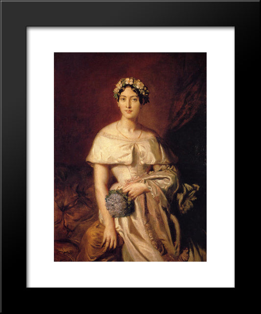 Portrait De Mlle De Cabarrus 20x24 Black Modern Wood Framed Art Print Poster by Chasseriau, Theodore