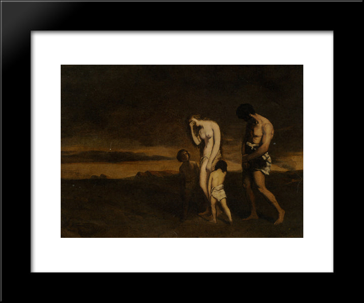 Punishment Of Cain 20x24 Black Modern Wood Framed Art Print Poster by Chasseriau, Theodore