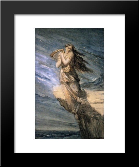 Sappho Leaping Into The Sea From The Leucadian Promontory 20x24 Black Modern Wood Framed Art Print Poster by Chasseriau, Theodore