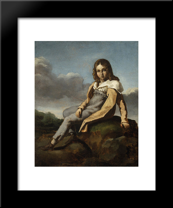 Alfred Dedreux As A Child 20x24 Black Modern Wood Framed Art Print Poster by Gericault, Theodore