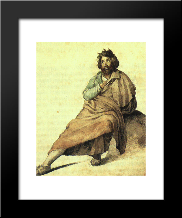 An Italian Montagnard 20x24 Black Modern Wood Framed Art Print Poster by Gericault, Theodore