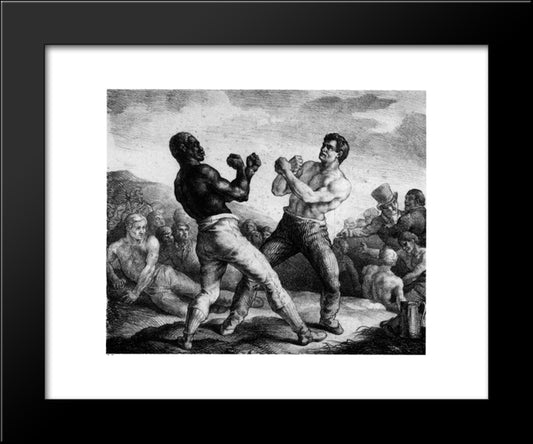 Boxers 20x24 Black Modern Wood Framed Art Print Poster by Gericault, Theodore