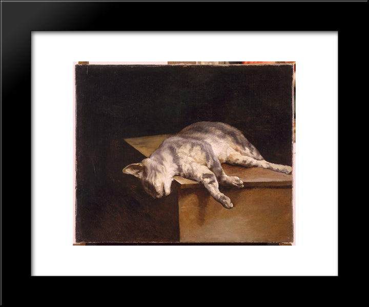 Dead Cat 20x24 Black Modern Wood Framed Art Print Poster by Gericault, Theodore