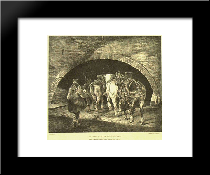 Entrance To The Adelphi Wharf 20x24 Black Modern Wood Framed Art Print Poster by Gericault, Theodore