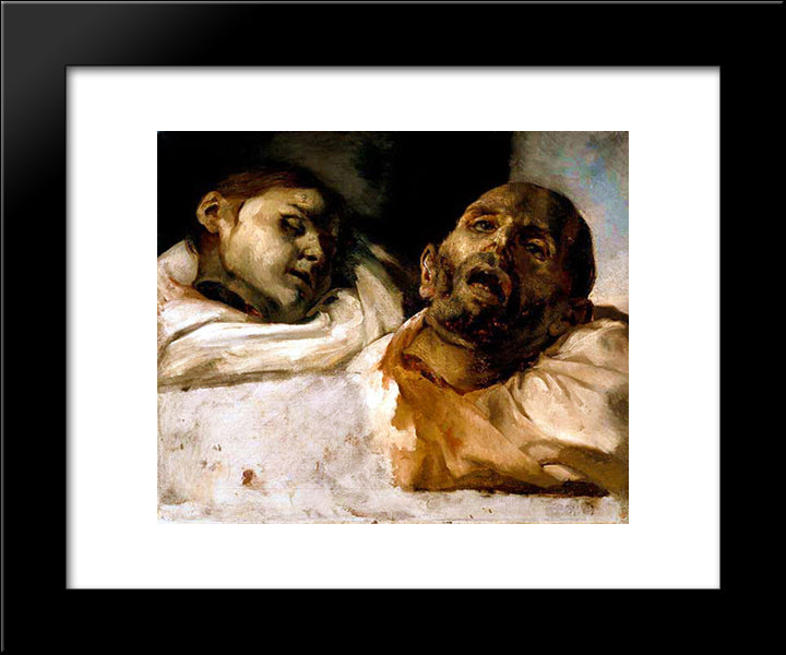 Heads Of Torture Victims (Study For The Raft Of The Medusa) 20x24 Black Modern Wood Framed Art Print Poster by Gericault, Theodore