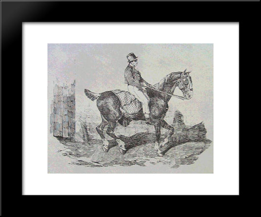 Horse Carriage 20x24 Black Modern Wood Framed Art Print Poster by Gericault, Theodore