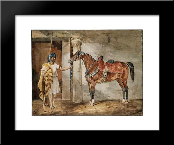 Horse (Eastern) 20x24 Black Modern Wood Framed Art Print Poster by Gericault, Theodore