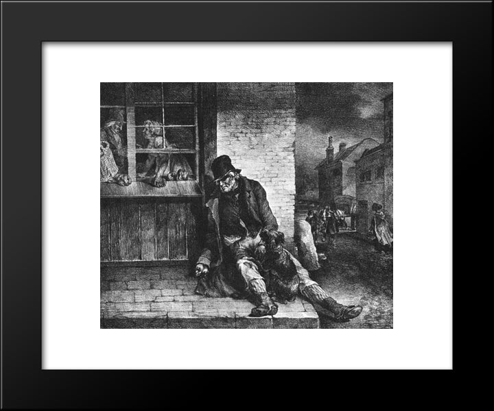 Man On The Street 20x24 Black Modern Wood Framed Art Print Poster by Gericault, Theodore