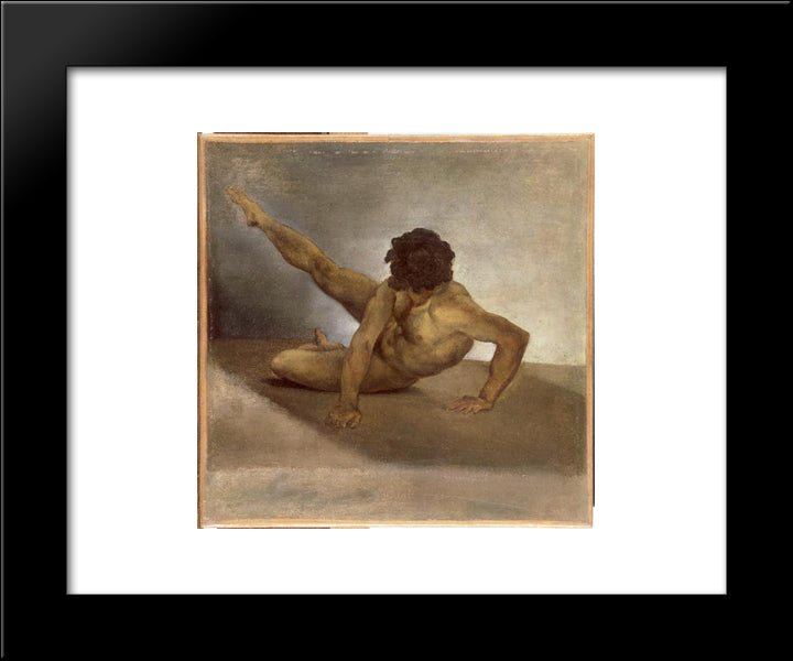 Naked Man Reversed On The Ground 20x24 Black Modern Wood Framed Art Print Poster by Gericault, Theodore