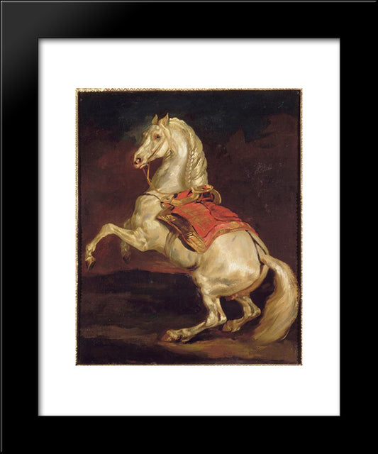 Napoleon'S Stallion, Tamerlan 20x24 Black Modern Wood Framed Art Print Poster by Gericault, Theodore