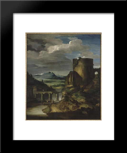 Paysage Classique Matin 20x24 Black Modern Wood Framed Art Print Poster by Gericault, Theodore