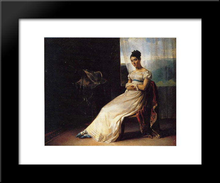 Portrait Of Laura Bro 20x24 Black Modern Wood Framed Art Print Poster by Gericault, Theodore