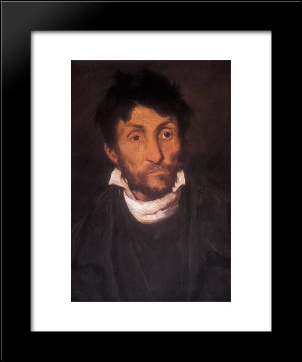 Portrait Of A Kleptomaniac 20x24 Black Modern Wood Framed Art Print Poster by Gericault, Theodore