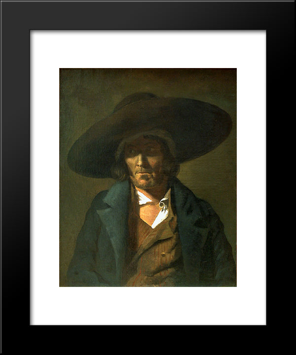 Portrait Of A Man, The Vendean 20x24 Black Modern Wood Framed Art Print Poster by Gericault, Theodore