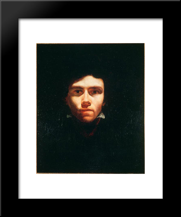 Portrait Of Eugene Delacroix 20x24 Black Modern Wood Framed Art Print Poster by Gericault, Theodore