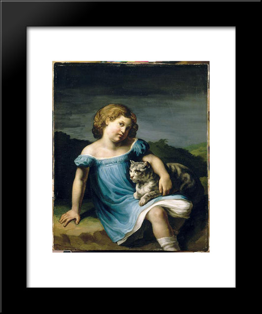 Portrait Of Louise Vernet As A Child 20x24 Black Modern Wood Framed Art Print Poster by Gericault, Theodore