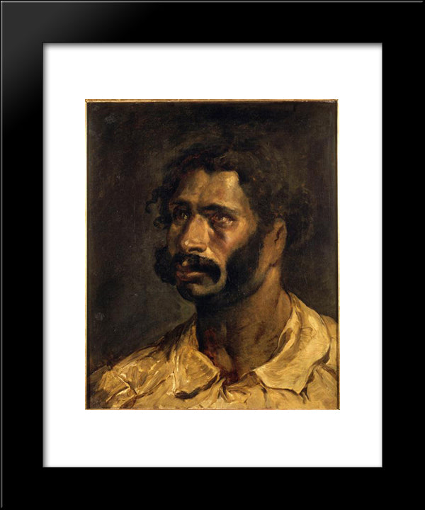 Portrait Of The Carpenter Of The Medusa 20x24 Black Modern Wood Framed Art Print Poster by Gericault, Theodore