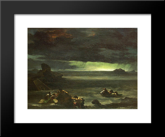 Scene Of The Deluge 20x24 Black Modern Wood Framed Art Print Poster by Gericault, Theodore