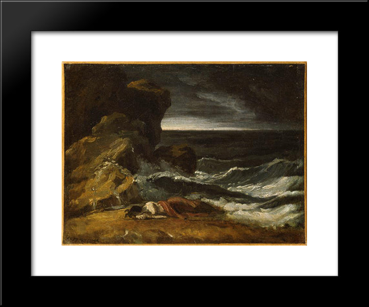 Shipwreck 20x24 Black Modern Wood Framed Art Print Poster by Gericault, Theodore