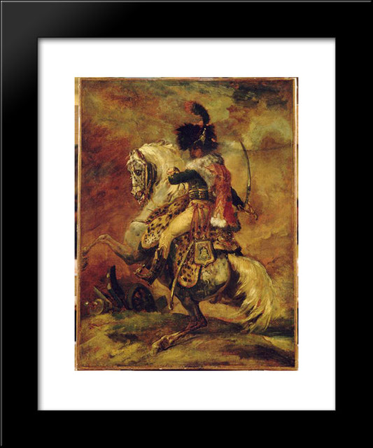 Study For Officer Of Chasseurs Of The Imperial Guard 20x24 Black Modern Wood Framed Art Print Poster by Gericault, Theodore