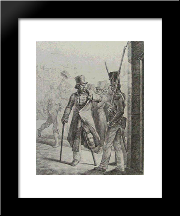 The Swiss Guard At The Louvre 20x24 Black Modern Wood Framed Art Print Poster by Gericault, Theodore