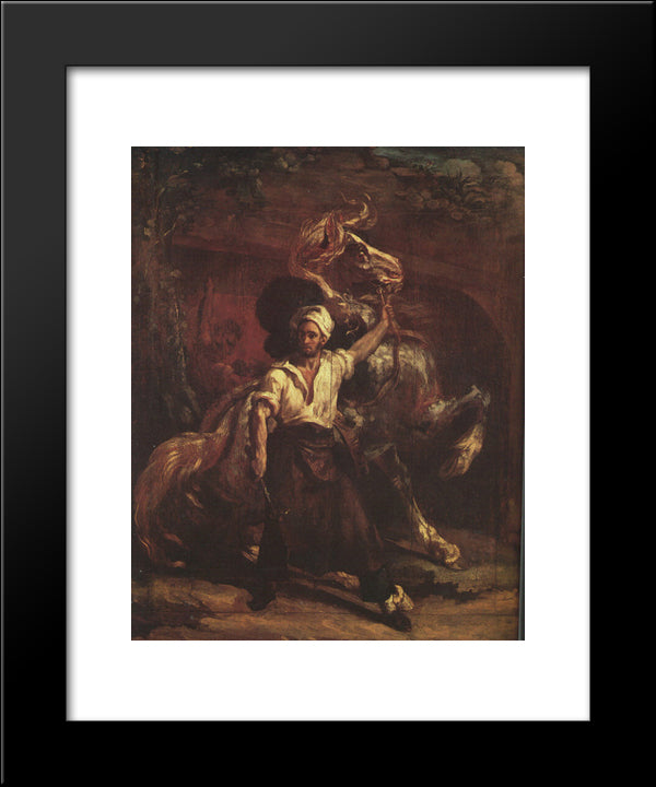 The Blacksmith'S Signboard 20x24 Black Modern Wood Framed Art Print Poster by Gericault, Theodore