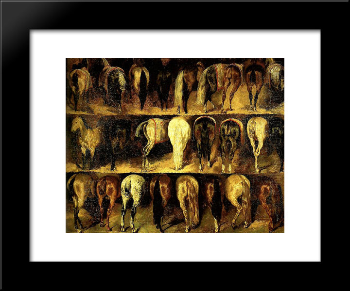 The Croups 20x24 Black Modern Wood Framed Art Print Poster by Gericault, Theodore