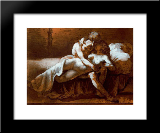 The Kiss 20x24 Black Modern Wood Framed Art Print Poster by Gericault, Theodore