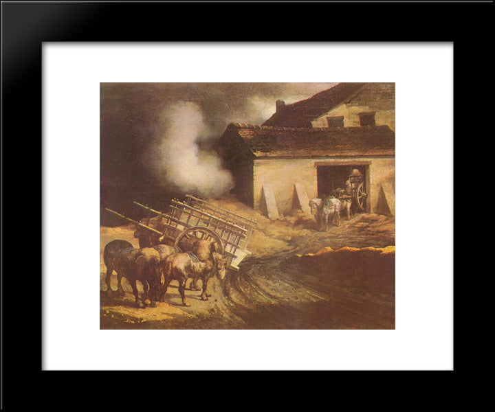 The Plaster Kiln 20x24 Black Modern Wood Framed Art Print Poster by Gericault, Theodore