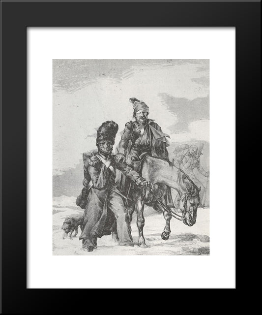 The Return From Russia 20x24 Black Modern Wood Framed Art Print Poster by Gericault, Theodore