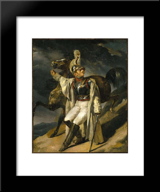 The Wounded Cuirassier 20x24 Black Modern Wood Framed Art Print Poster by Gericault, Theodore