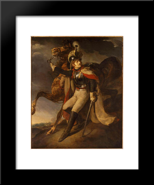 Wounded Cuirassier 20x24 Black Modern Wood Framed Art Print Poster by Gericault, Theodore