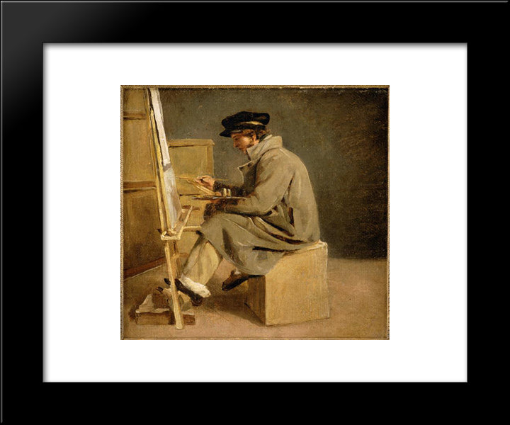 Young Painter At His Easel 20x24 Black Modern Wood Framed Art Print Poster by Gericault, Theodore