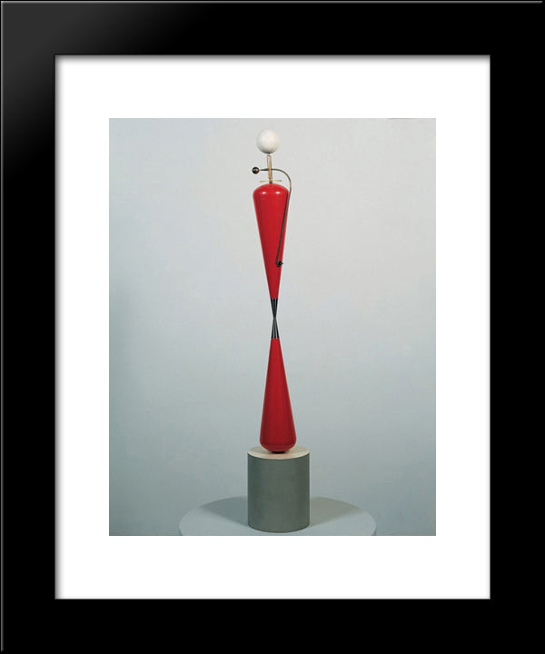 Bi - Polar In Red 20x24 Black Modern Wood Framed Art Print Poster by Roszak, Theodore