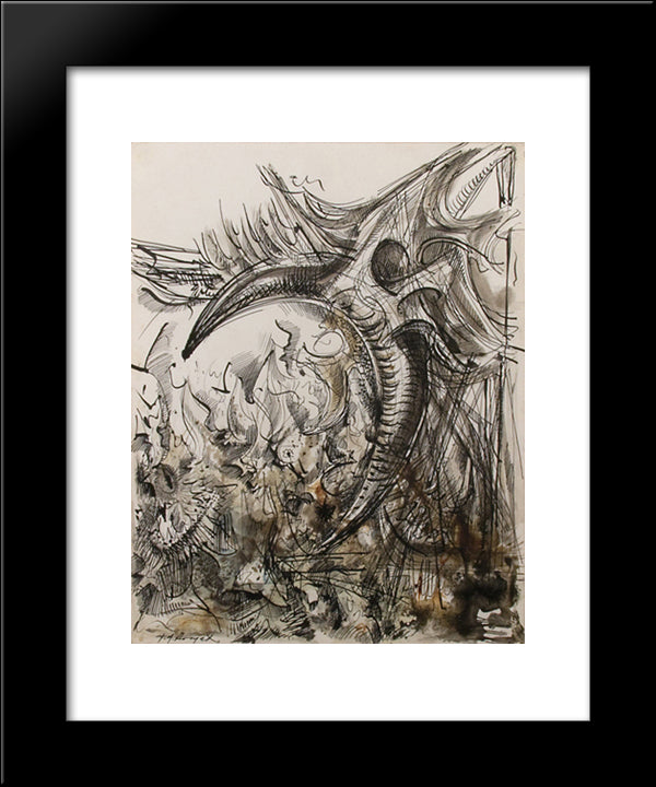 Untitled 20x24 Black Modern Wood Framed Art Print Poster by Roszak, Theodore
