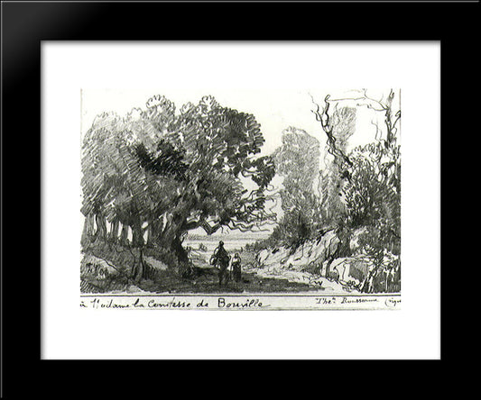 A Path In The Forest 20x24 Black Modern Wood Framed Art Print Poster by Rousseau, Theodore