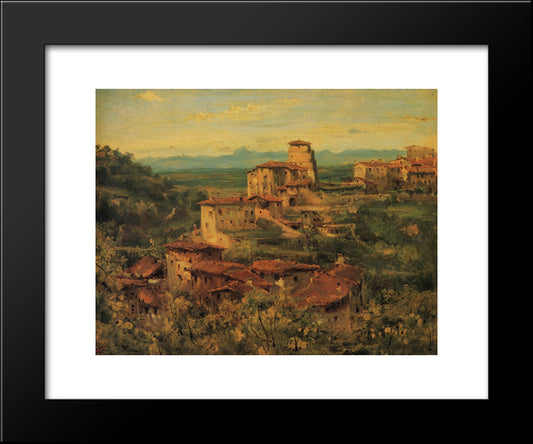 A Town Thiers 20x24 Black Modern Wood Framed Art Print Poster by Rousseau, Theodore